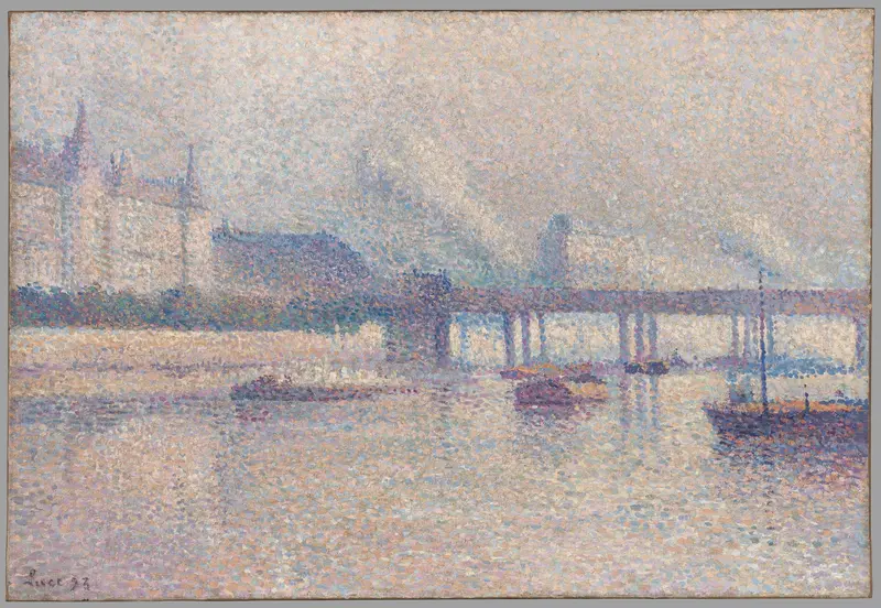 The Banks of the Seine River in Paris, oil on canvas by Maximilien Luce