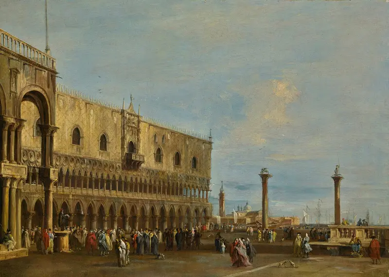 Rococo oil painting by Francesco Guardi depicting the Palazzo Ducale in Venice