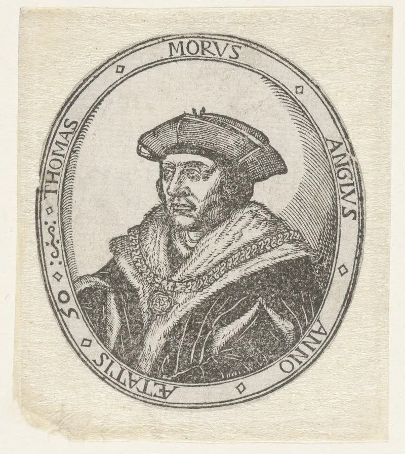 Portrait of Thomas More by Hans Holbein, paper medium