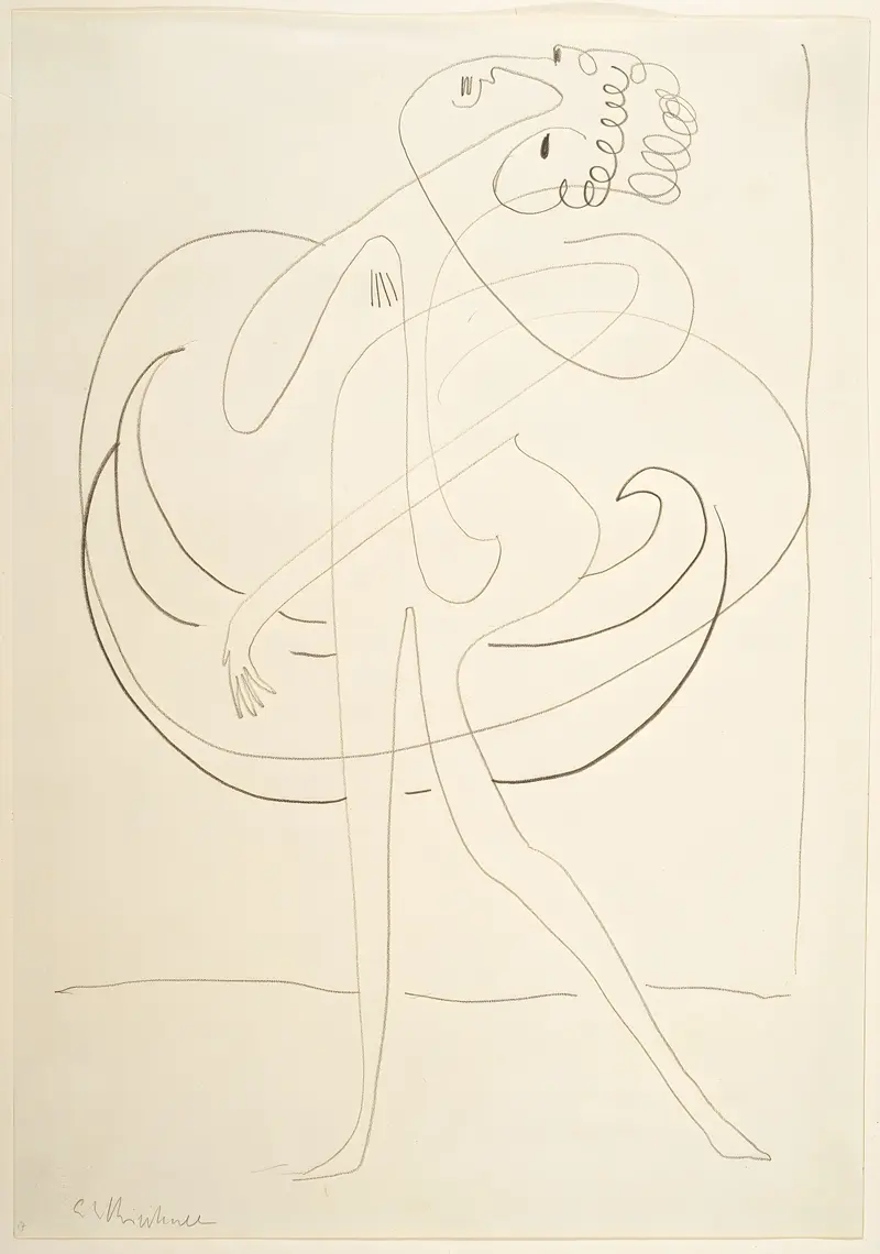 Figurative artwork depicting a dancer by Ernst Ludwig Kirchner, oil painting