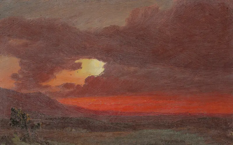 Sunset over the Hudson River, oil on canvas by Frederic Edwin Church