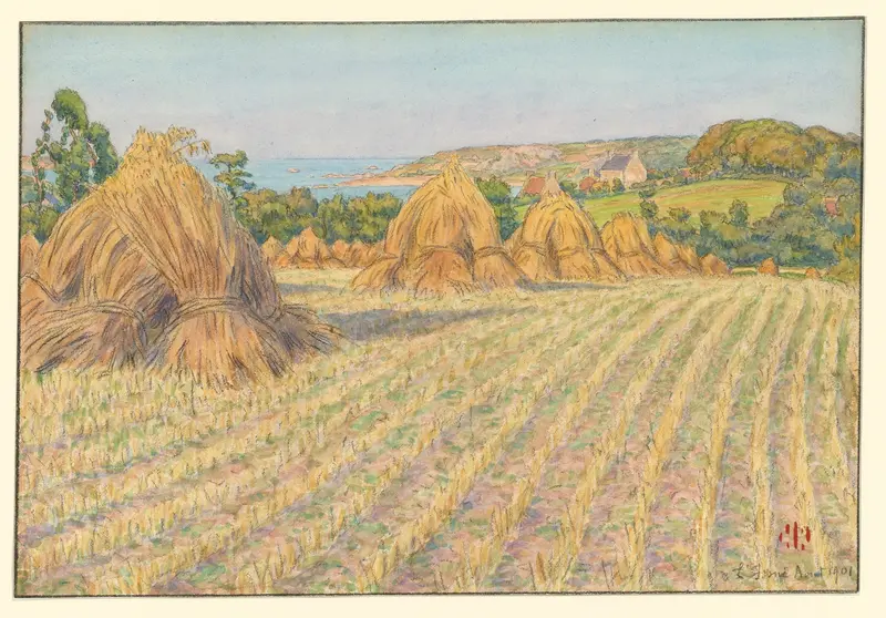 Abstract artwork by Henri Rivière, 1901, featuring swirling forms and soft blues.