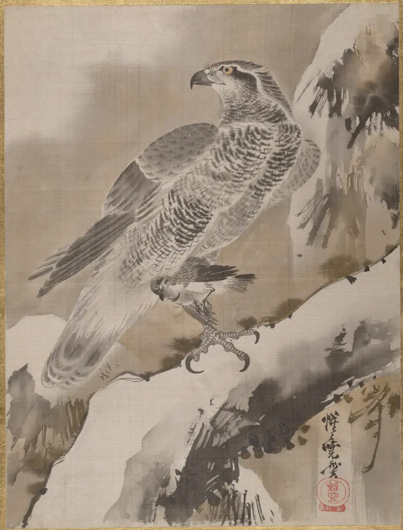 Eagle Holding Small Bird by Kawanabe Kyôsai