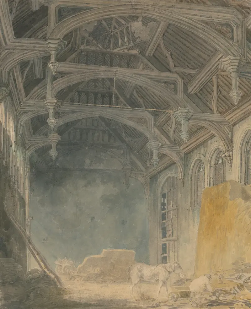 Interior of St. John’s Palace, Eltham by Joseph Mallord William Turner, oil painting with rich textures and light.