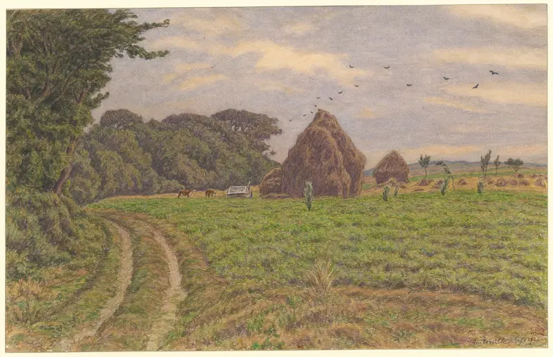 Quiberville lithograph by Henri Rivière depicting gentle dunes and calm sea