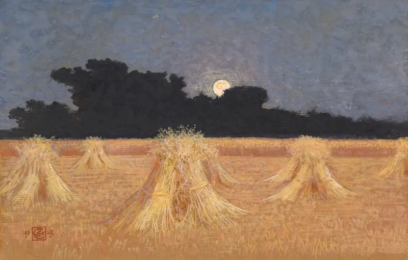 Moonrise by Walter Crane, a landscape depicting twilight sky and moonlight.