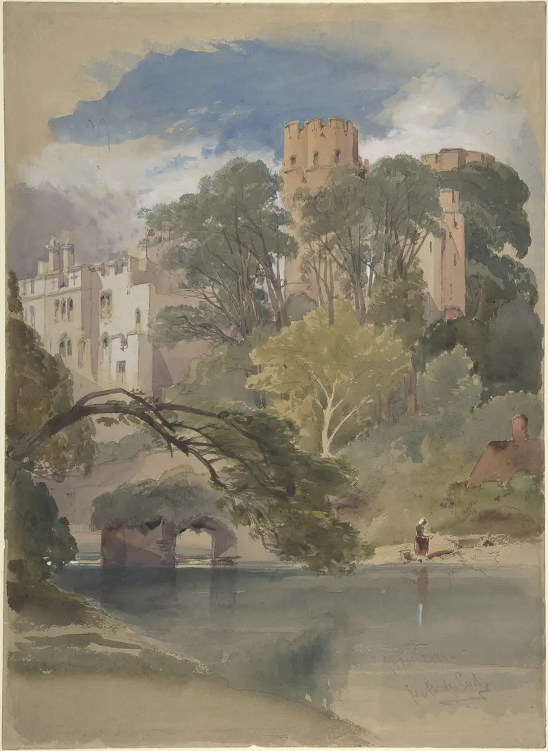 Caesar’s Tower, Warwick Castle by William Callow, watercolor on paper