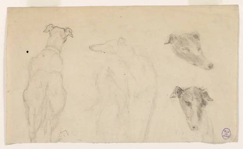 A study of dogs by Narcisse-Virgile Diaz de La Peña.