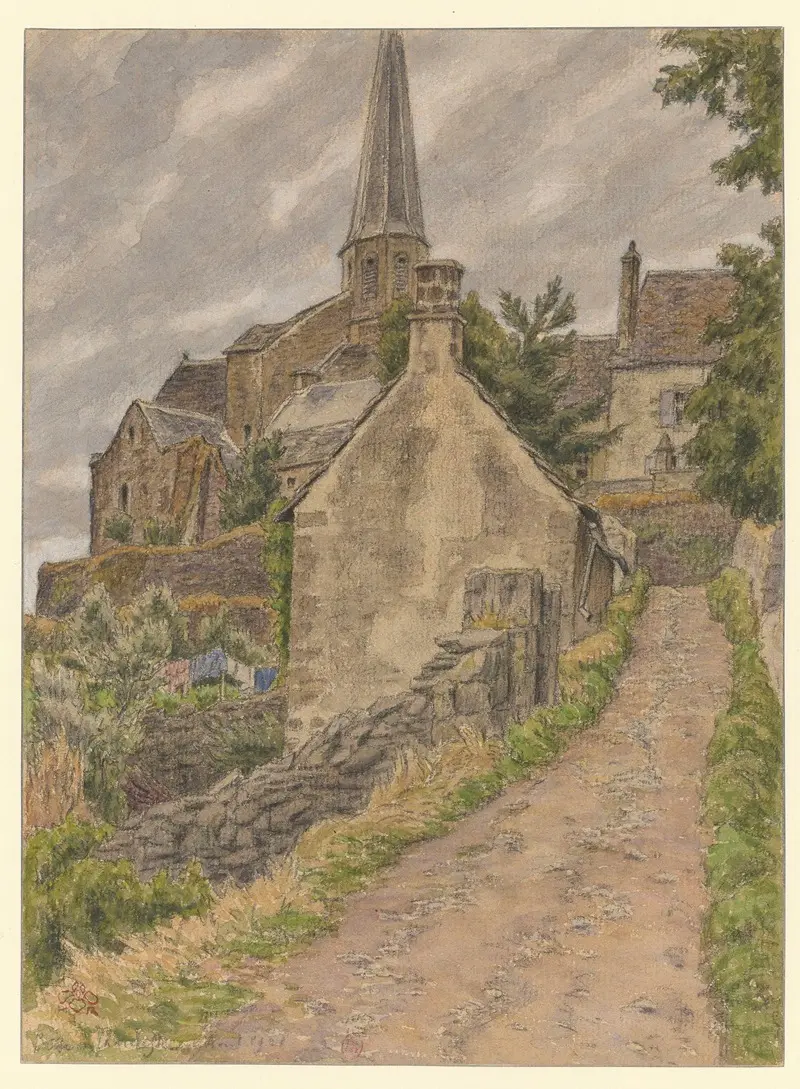 Henri Rivière's 'Besse-en-Chandesse' captures a serene landscape with vibrant colors.