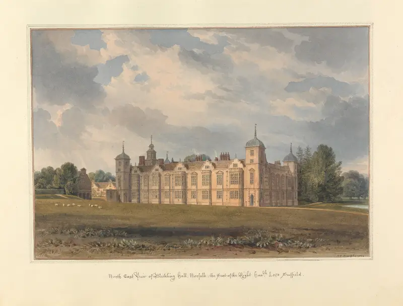 North East View of Blickling Hall, Norfolk by John Buckler, oil painting