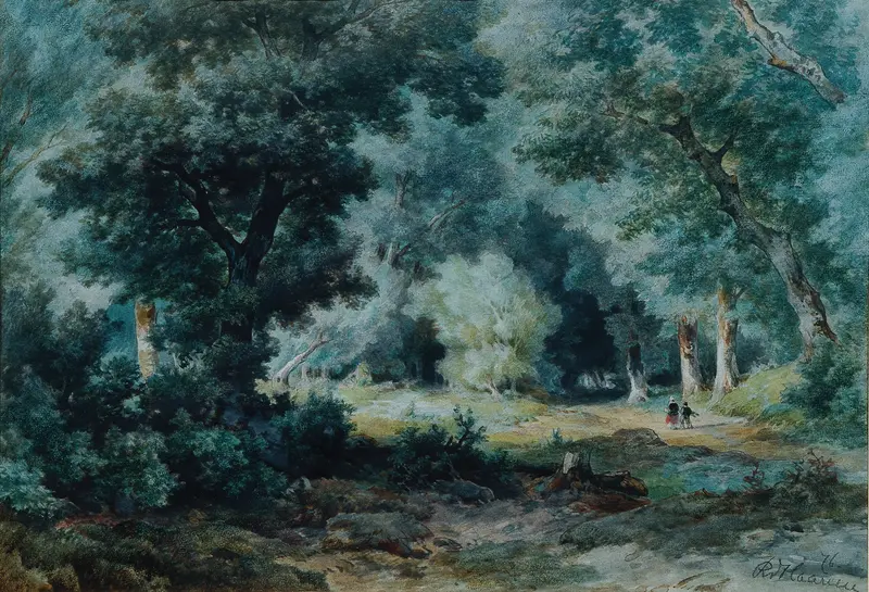 Waldinneres by Remigius Adrianus van Haanen, oil painting depicting a forest stream.