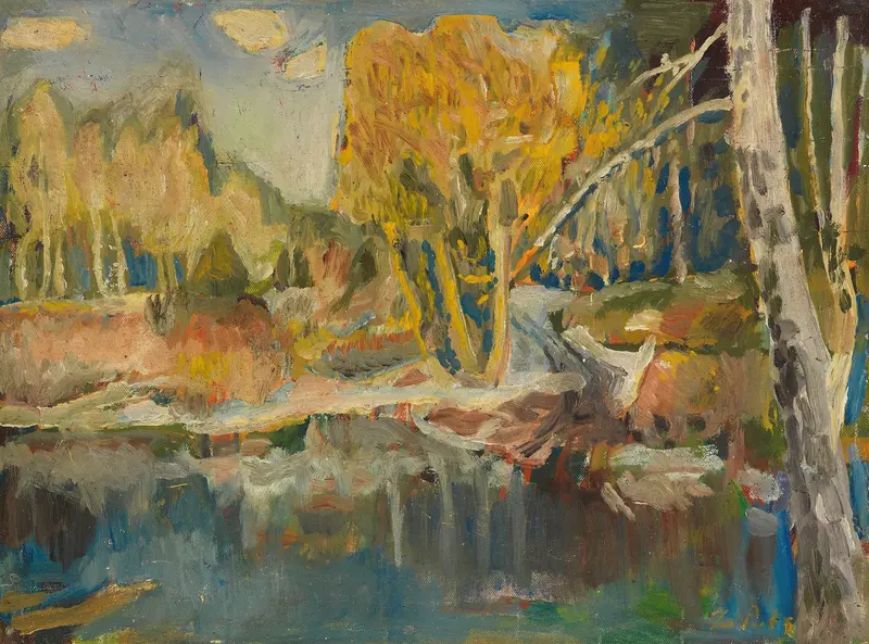 Landschaft by Leo Putz, impressionism, landscape painting