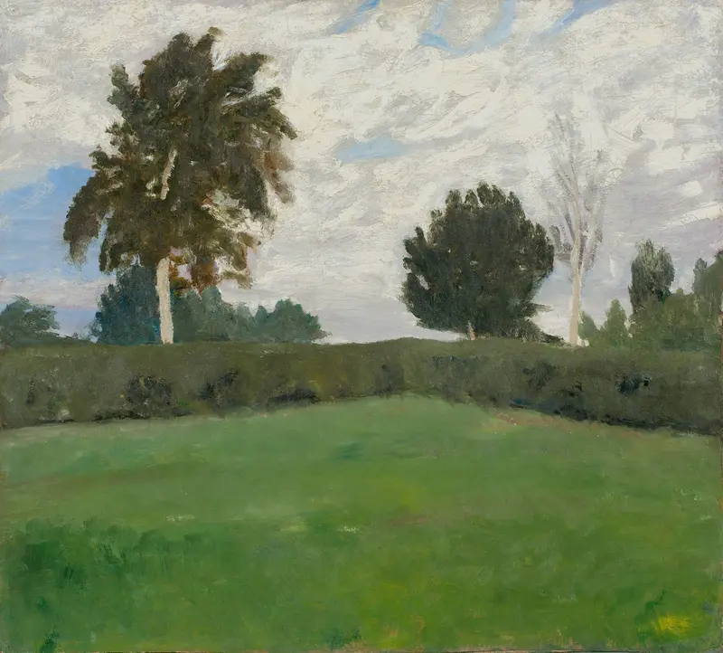 Brünjes Garten by Paula Modersohn-Becker, oil on canvas depicting a vibrant garden