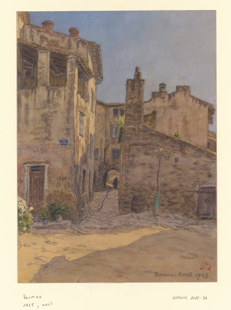 Landscape by Henri Rivière, featuring vibrant blues and greens, oil painting
