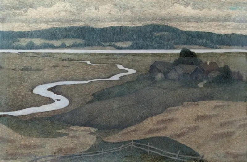 Landscape from Svartådalen by Ester Almqvist, Post-Impressionism