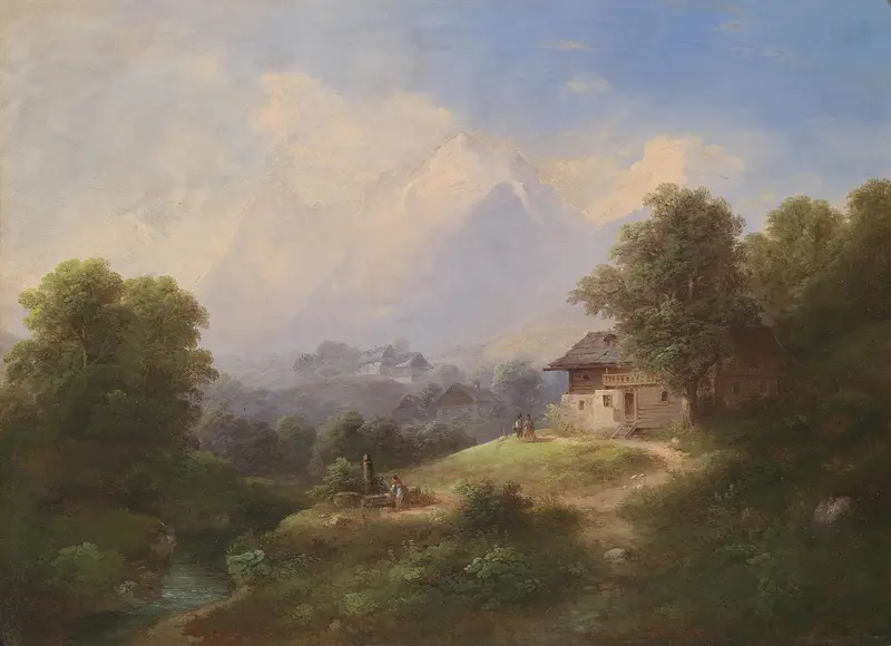 Landscape of South Tyrol by Franz Barbarini, oil painting