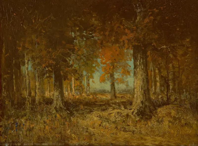 Edge of the Woods by Julian Onderdonk, oil painting depicting a tranquil forest scene
