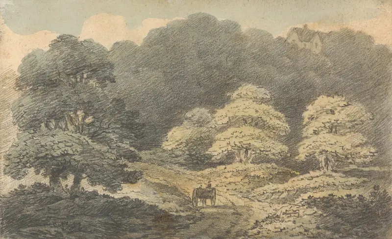 Landscape scene with horse and cart near Tunbridge Wells, oil on canvas by Thomas Bradshaw