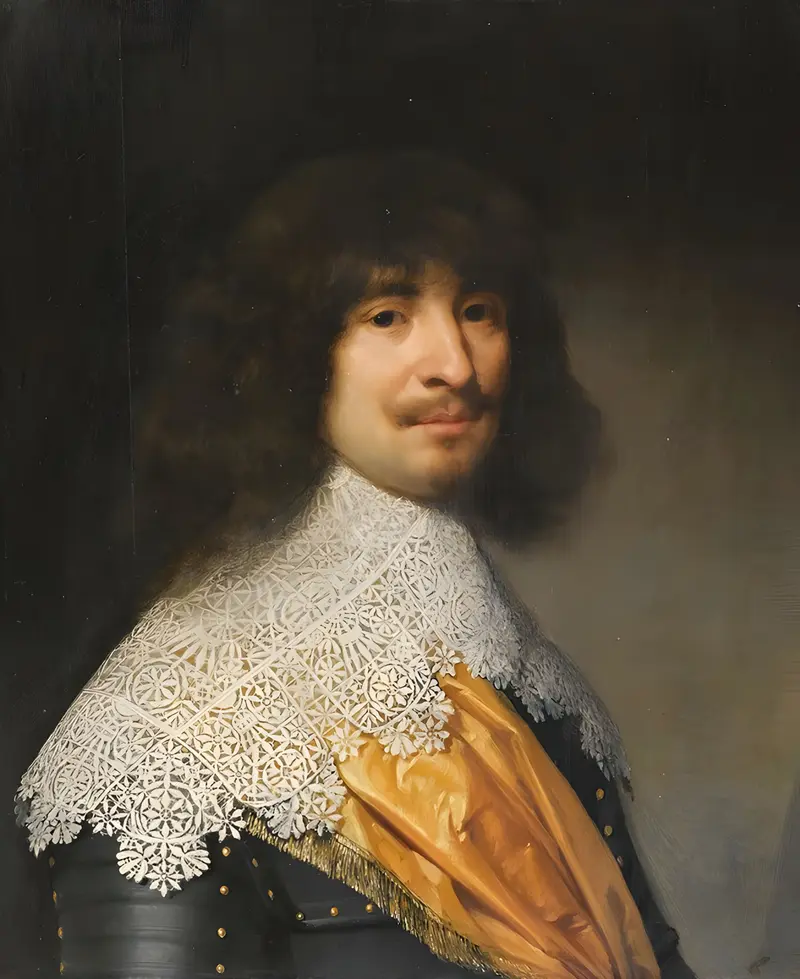 A portrait of a gentleman, likely Sir Thomas Aston, painted by Gerard van Honthorst.