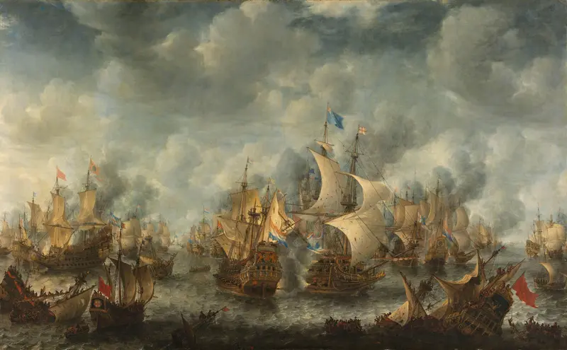 Historical scene of The Battle of Terheide, oil painting by Jan Abrahamsz Beerstraaten
