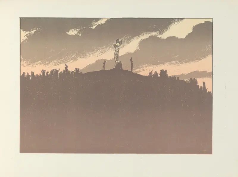 Henri Rivière's 'Le Golgotha' presents a haunting depiction of the crucifixion.