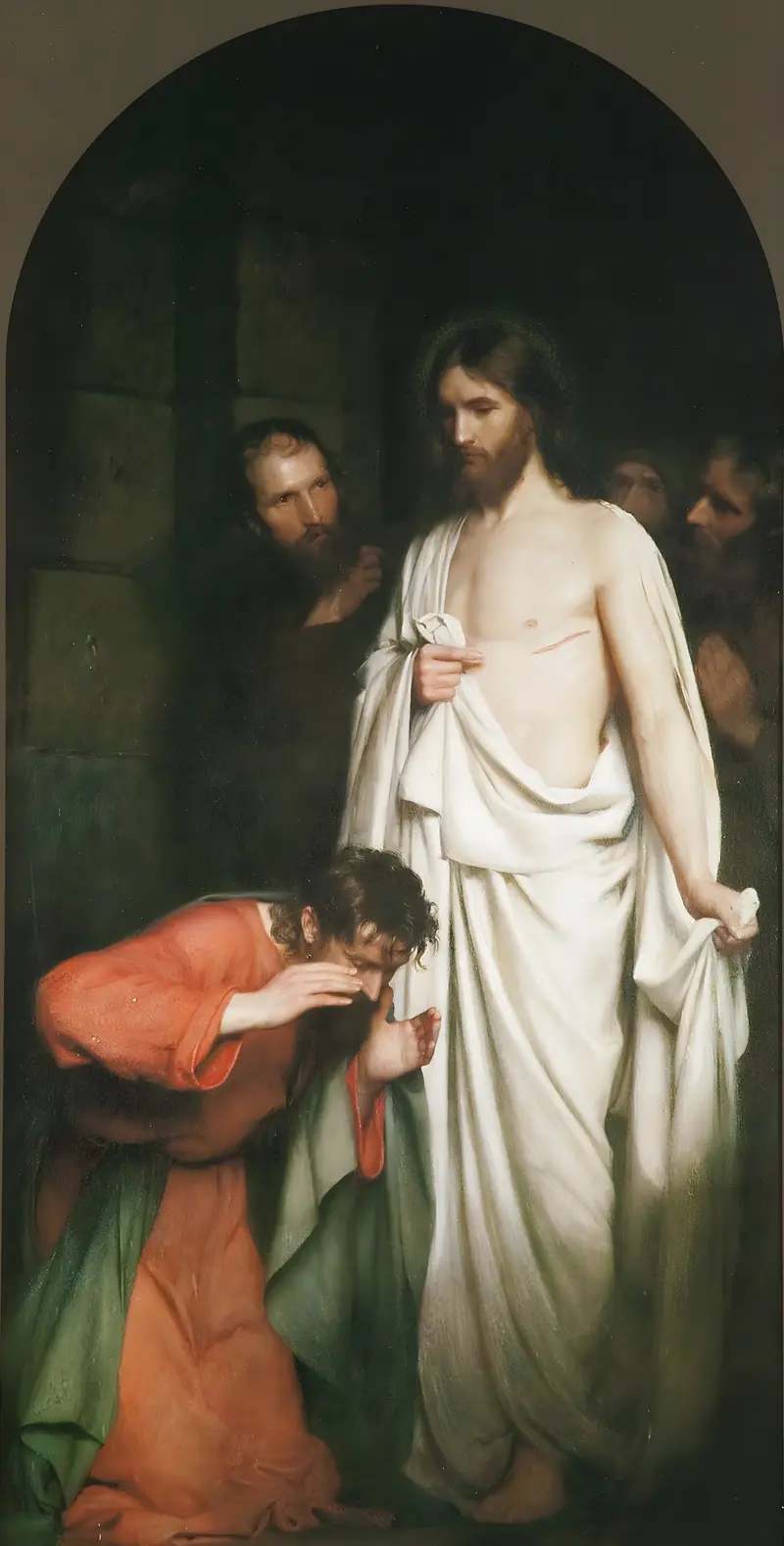 A depiction of the biblical story of Doubting Thomas by Carl Bloch.