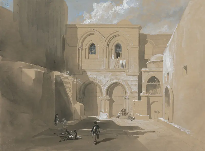 Architecture of The Church of the Holy Sepulchre by William James Müller, oil painting