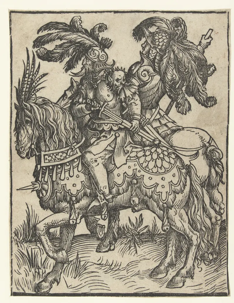 Figurative drawing on paper by Jacob Cornelisz van Oostsanen, featuring historical figures in earthy tones.