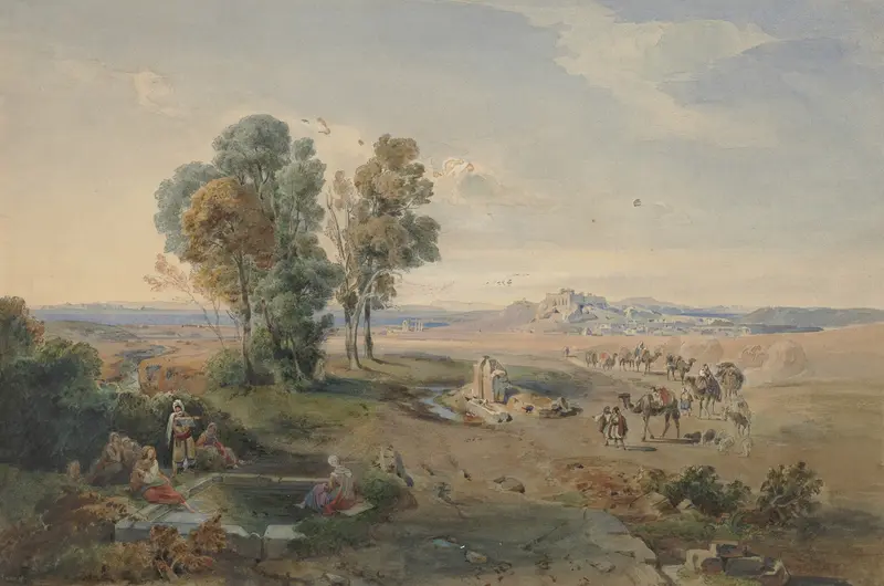 Landscape of Athens at twilight, oil on canvas by Carl Rottmann