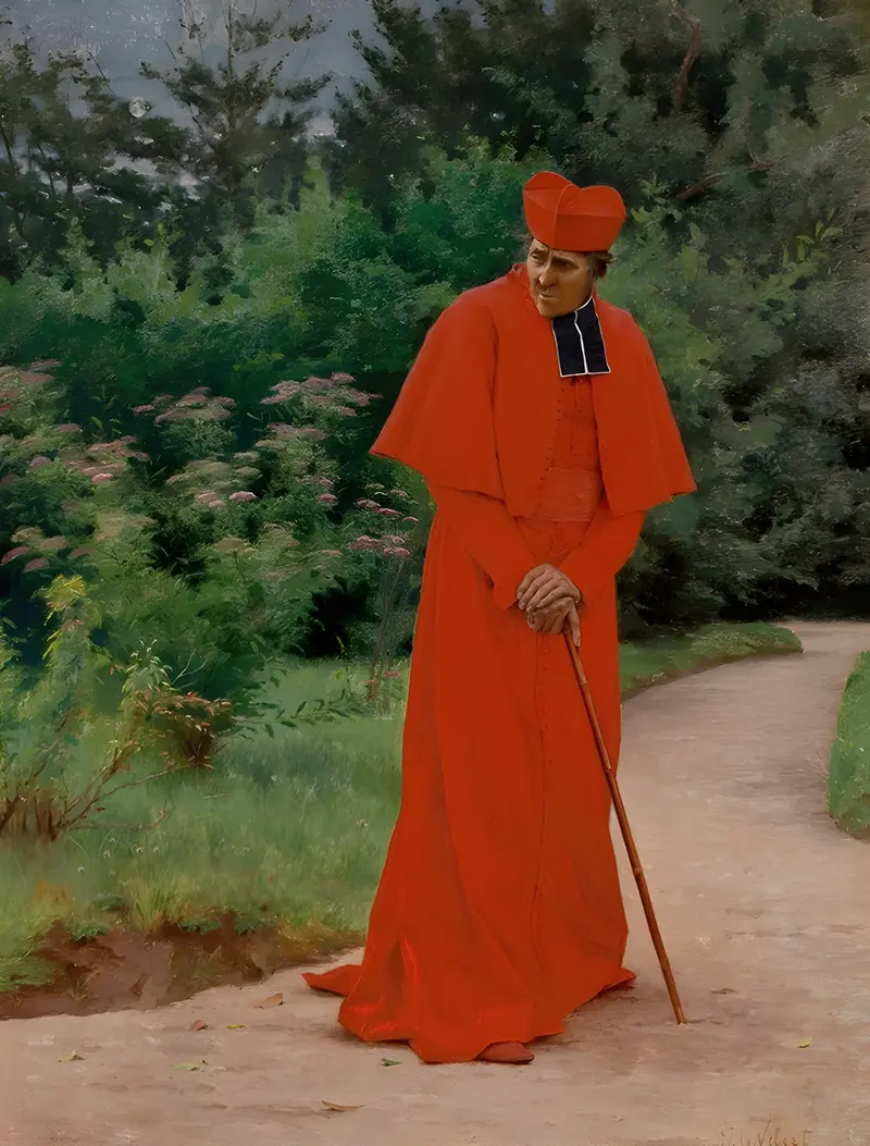 A portrait of a cardinal by Jehan Georges Vibert.