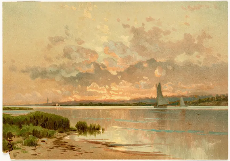 Sunset over Shinnecock Bay, oil on canvas by Alfred Thompson Bricher