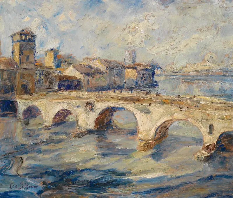 Ponte Pietra Verona, oil on canvas by Leontine von Littrow