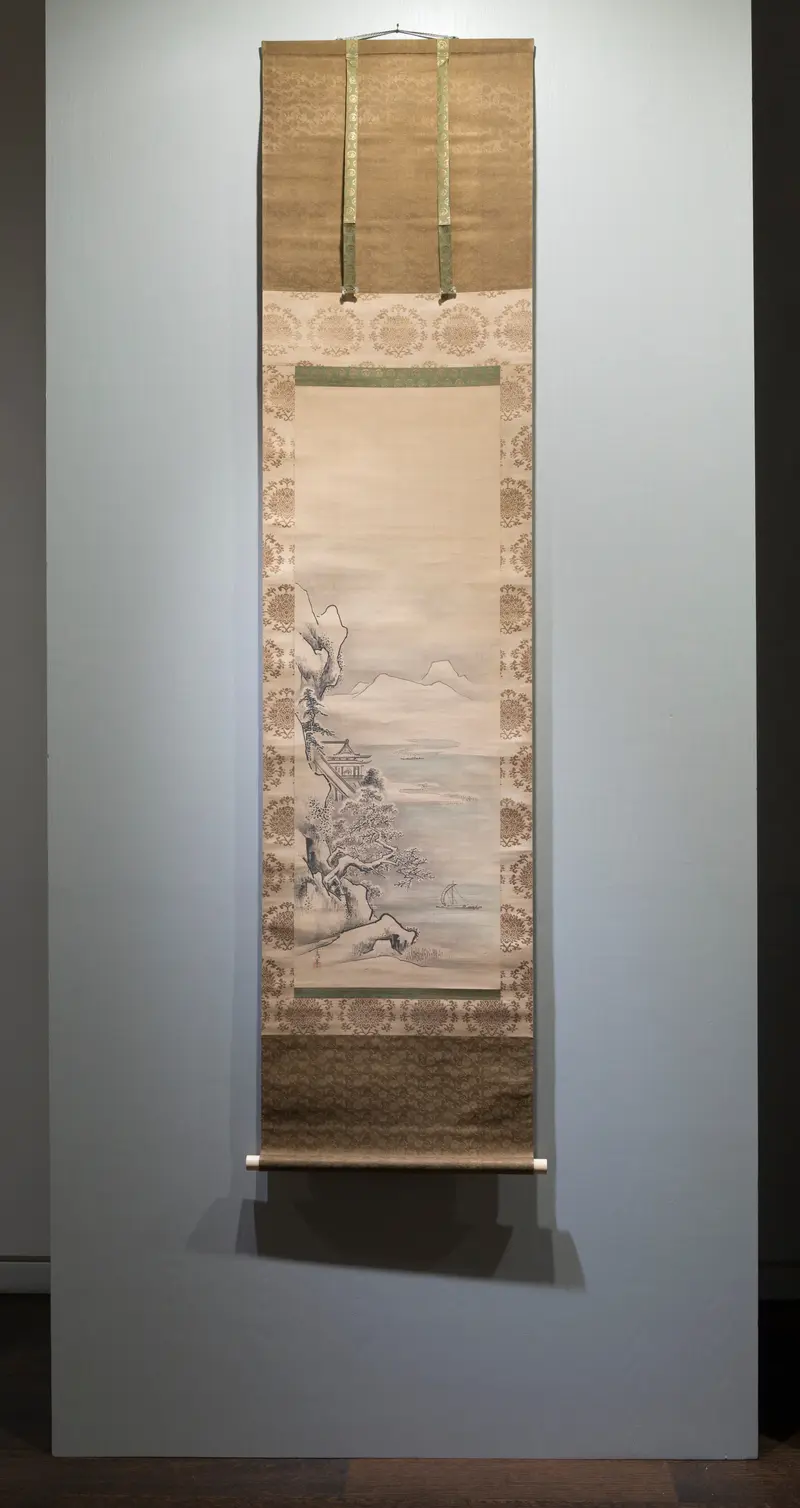 Fei Jiang-fang with a Crane, silk by Kanô Tsunenobu
