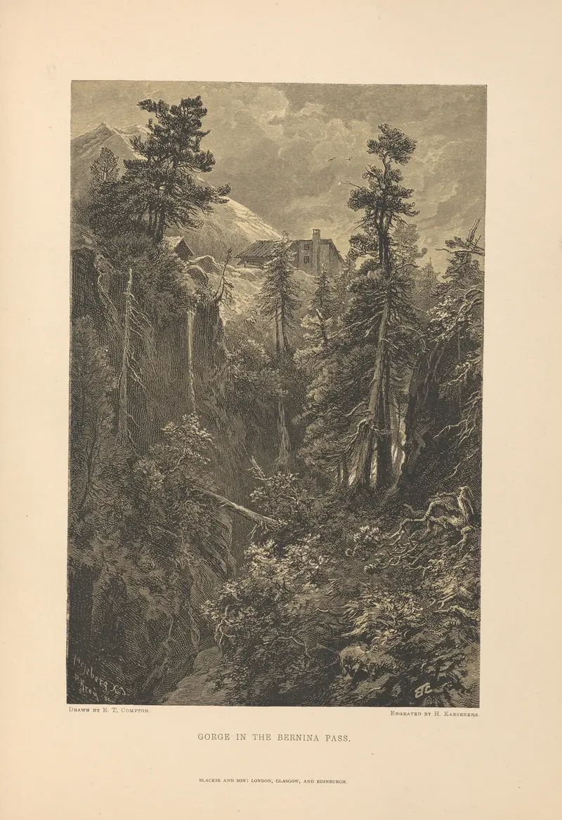 Gorge in the Bernina Pass, oil painting by Theodor Gsell Fels