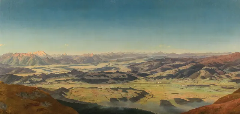 Landscape of Koralpe mountains by Markus Pernhart, oil on canvas