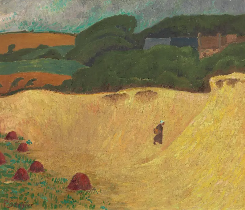 The Beach of Les Grands Sables at Le Pouldu by Paul Sérusier, oil on canvas depicting a coastal scene.