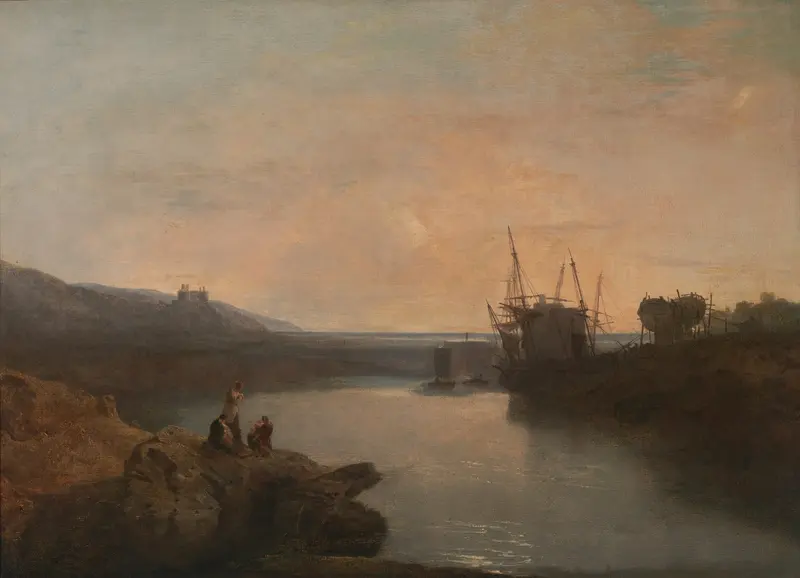 Harlech Castle at twilight, oil painting by Joseph Mallord William Turner