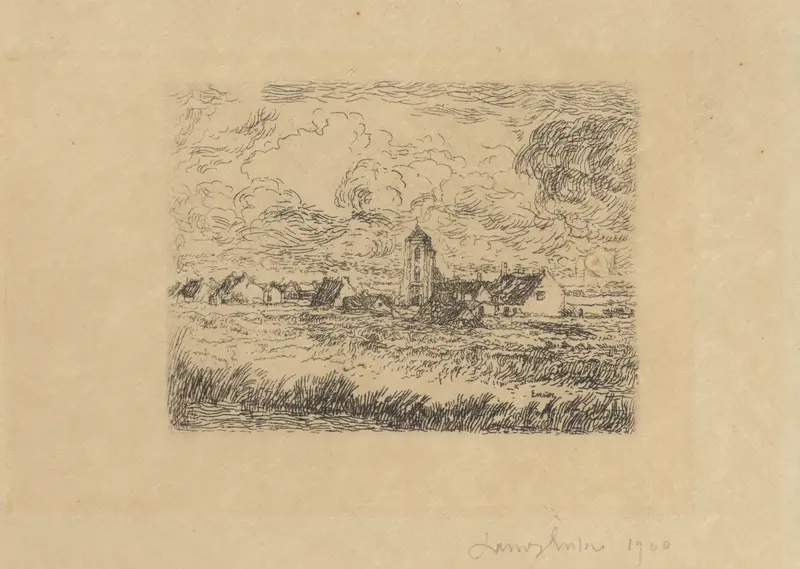 Klein gezicht op Mariakerke by James Ensor, landscape, oil painting