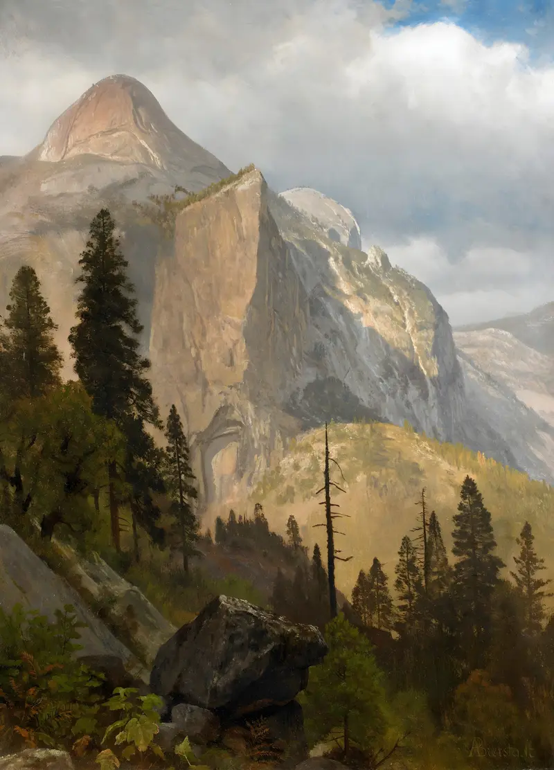 North Dome, Yosemite Valley, oil on canvas by Albert Bierstadt