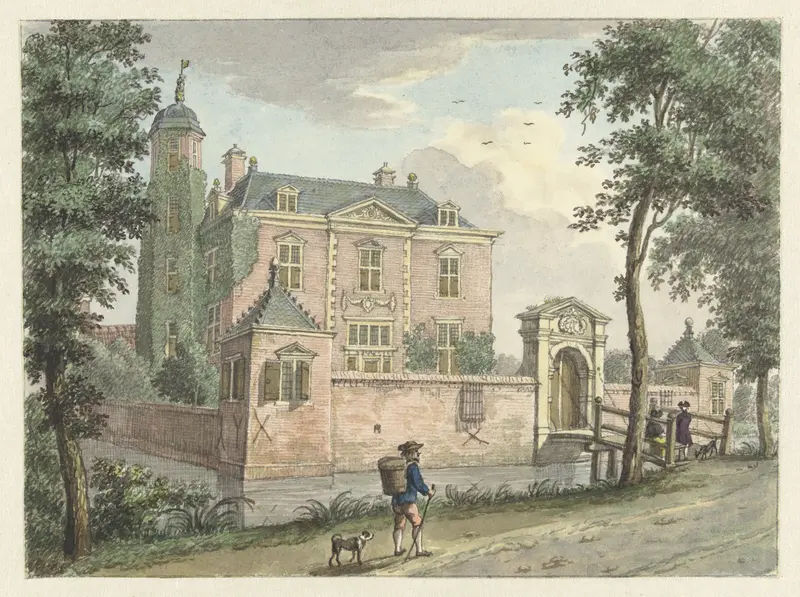 Het Huis Berendrecht by Jan de Beijer, oil painting depicting a house beside a tranquil waterway
