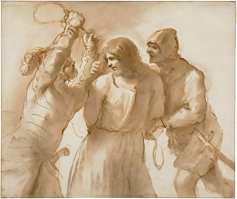 The Arrest of Christ by Guercino depicts a dramatic moment from the New Testament.