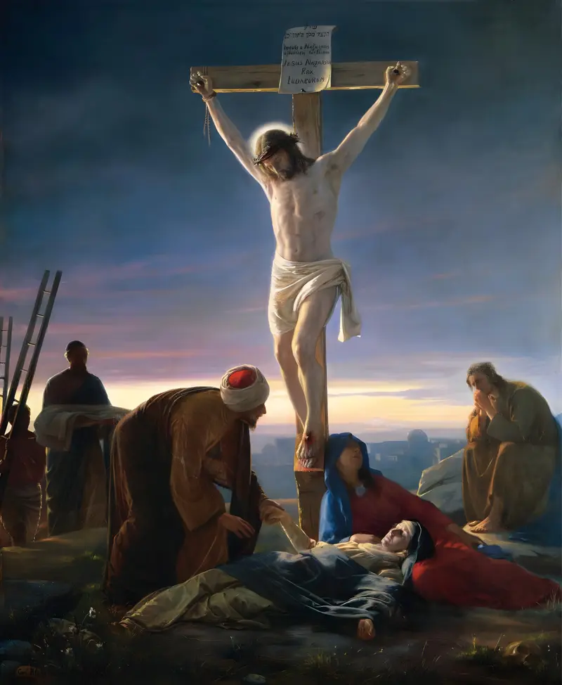A depiction of Christ on the cross by Carl Bloch.