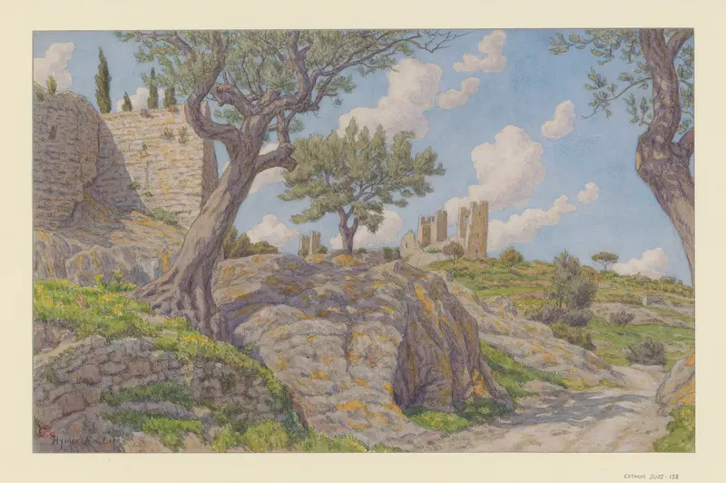 Henri Rivière's 'Hyères' captures a serene landscape with vibrant colors.