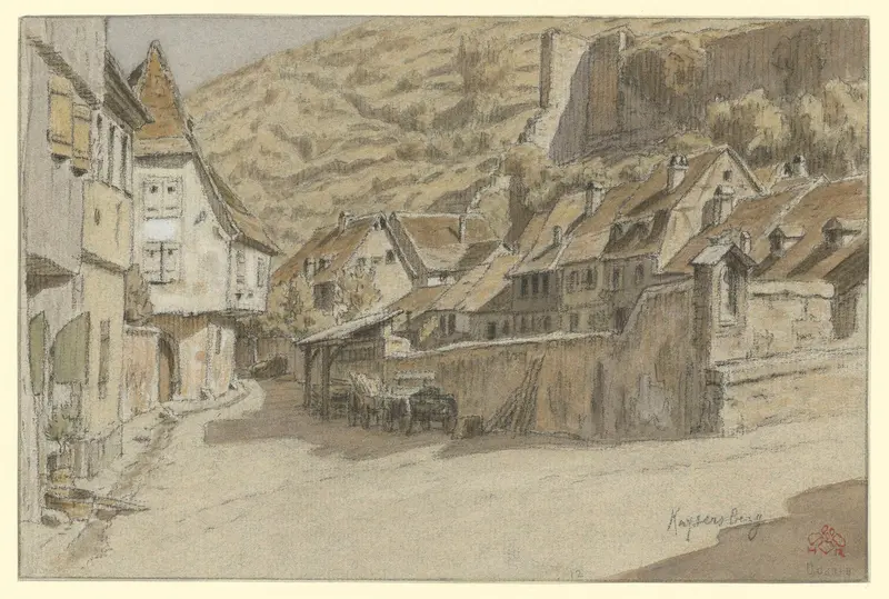 Kaysersberg by Henri Rivière, watercolor on paper, depicting a tranquil village landscape.