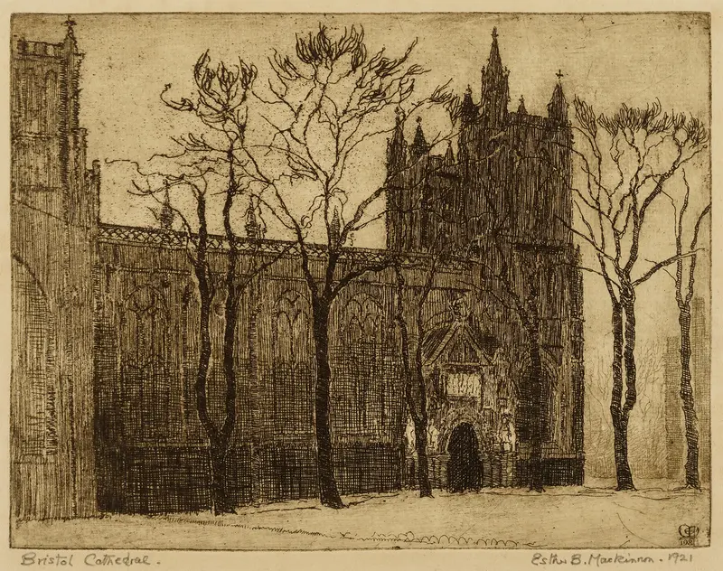 Bristol Cathedral, oil on canvas by Esther Blaikie MacKinnon