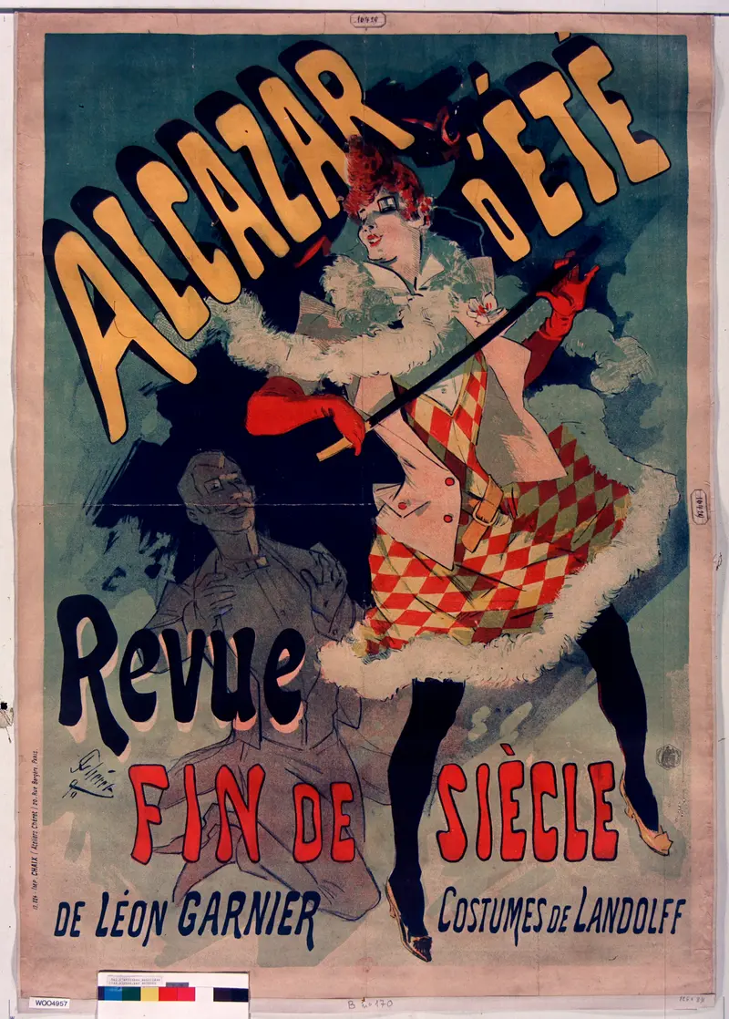 A vibrant poster by Jules Chéret showcasing a lively scene.