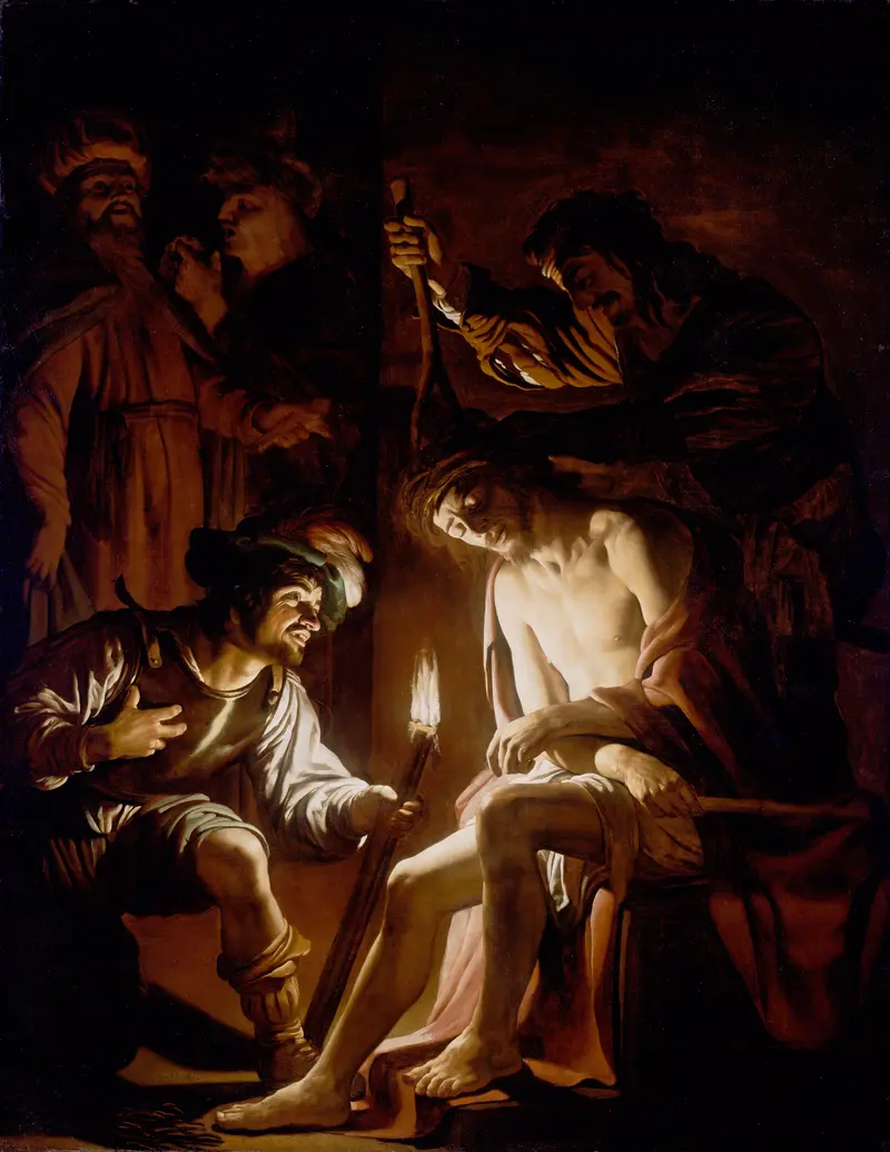 Gerard van Honthorst's 'Christ Crowned with Thorns' depicts a poignant moment of suffering.