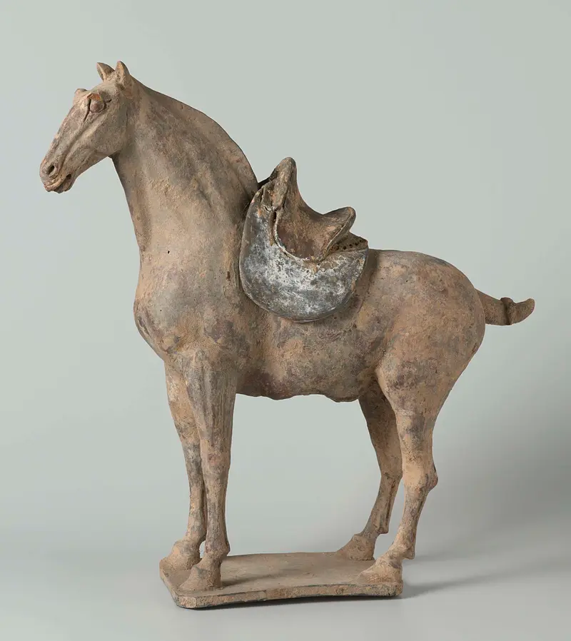 Horse tomb figure, earthenware by Unknown Artist