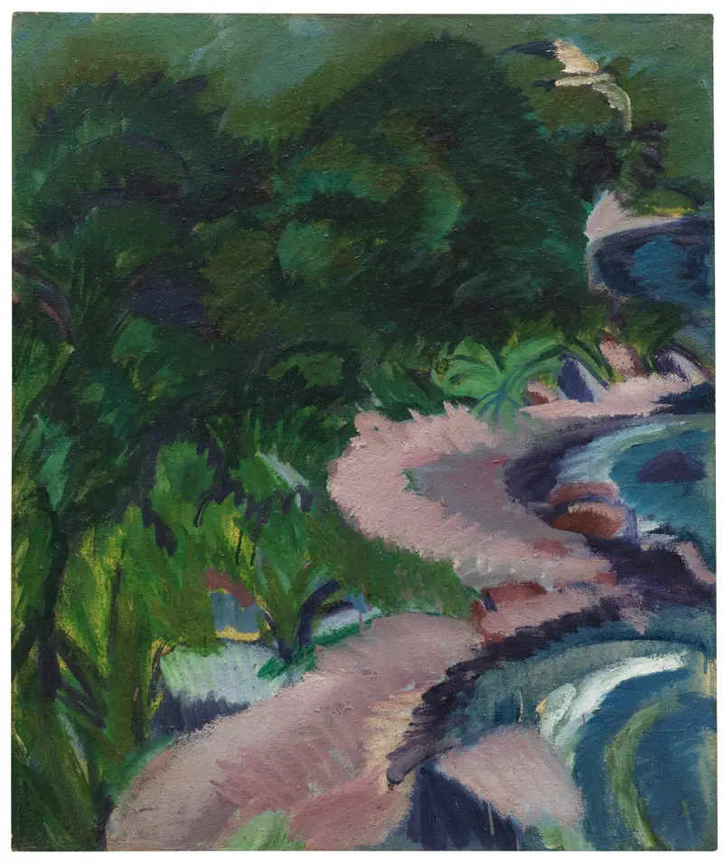 Fehmarnlandschaft, expressionism, landscape, 1913 by Ernst Ludwig Kirchner