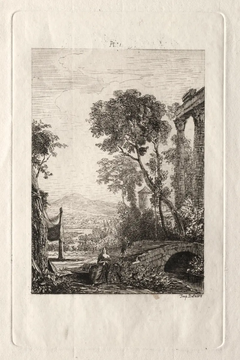 Etching by Maxime Lalanne showing a figure at a worktable with etching tools